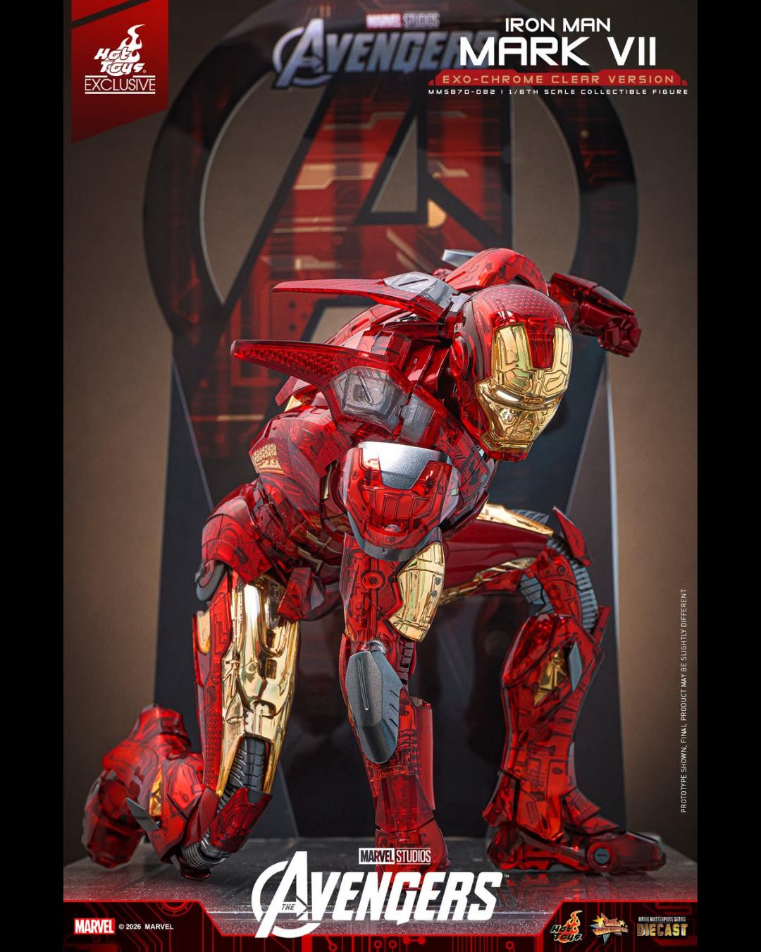 Hot Toys Exclusive MMS870D82 1/6 The Avengers - Iron Man Mark VII (Exo-Chrome Clear Ver.)