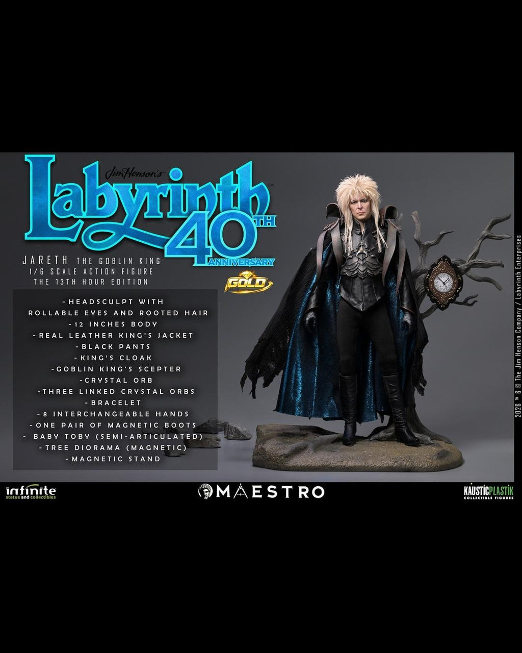 Infinite 1/6 Labyrinth Jareth the Goblin King (13th Hour Gold Edition)