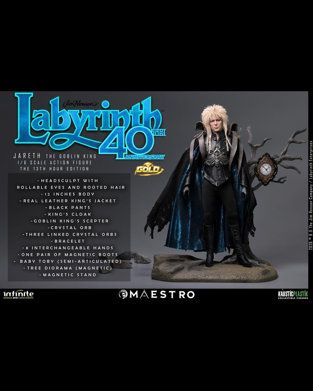 Infinite 1/6 Labyrinth Jareth the Goblin King (13th Hour Gold Edition)