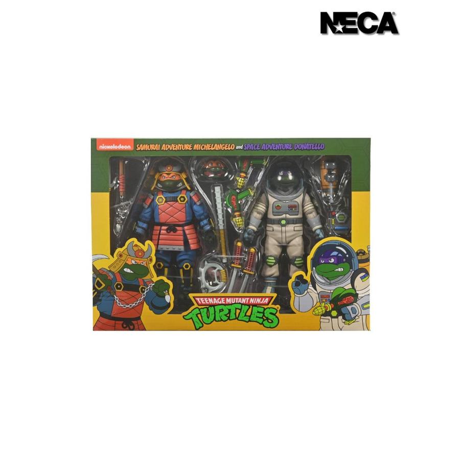 NECA 7" TMNT Cartoon Samurai Adventure Michelangelo & Space Adventure Donatello 2-Pack