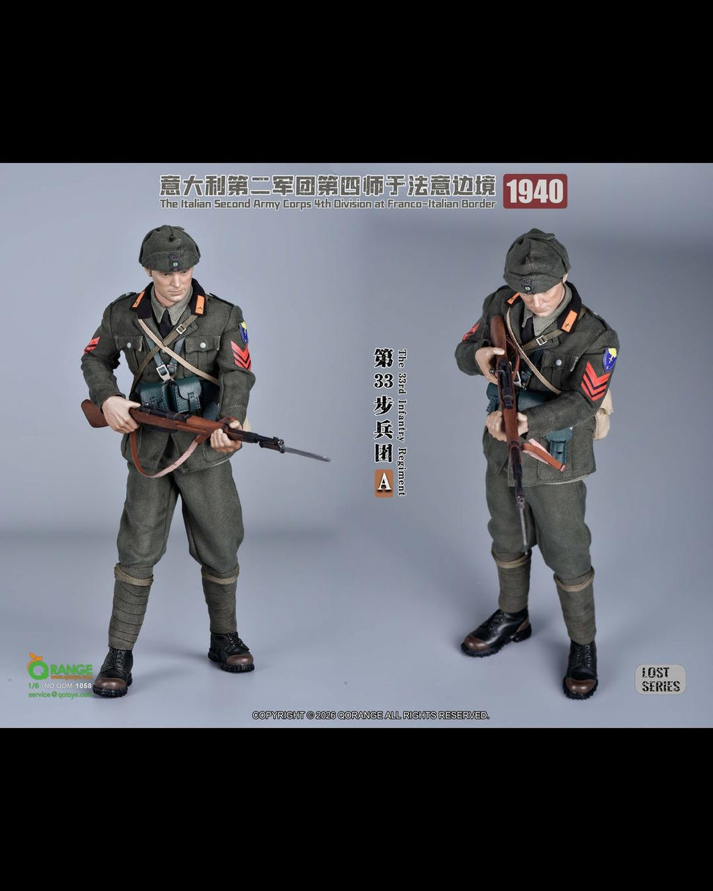 QORANGE TOYS QOM-1058 1/6 The Italian Second Army Corps 4th Division at Franco-Italian Border (1940)