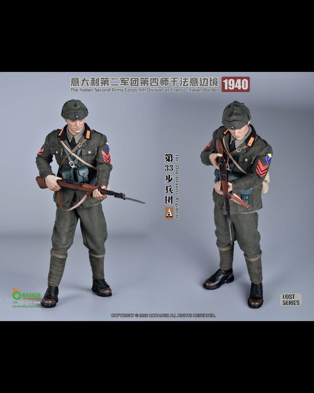 QORANGE TOYS QOM-1058 1/6 The Italian Second Army Corps 4th Division at Franco-Italian Border (1940)