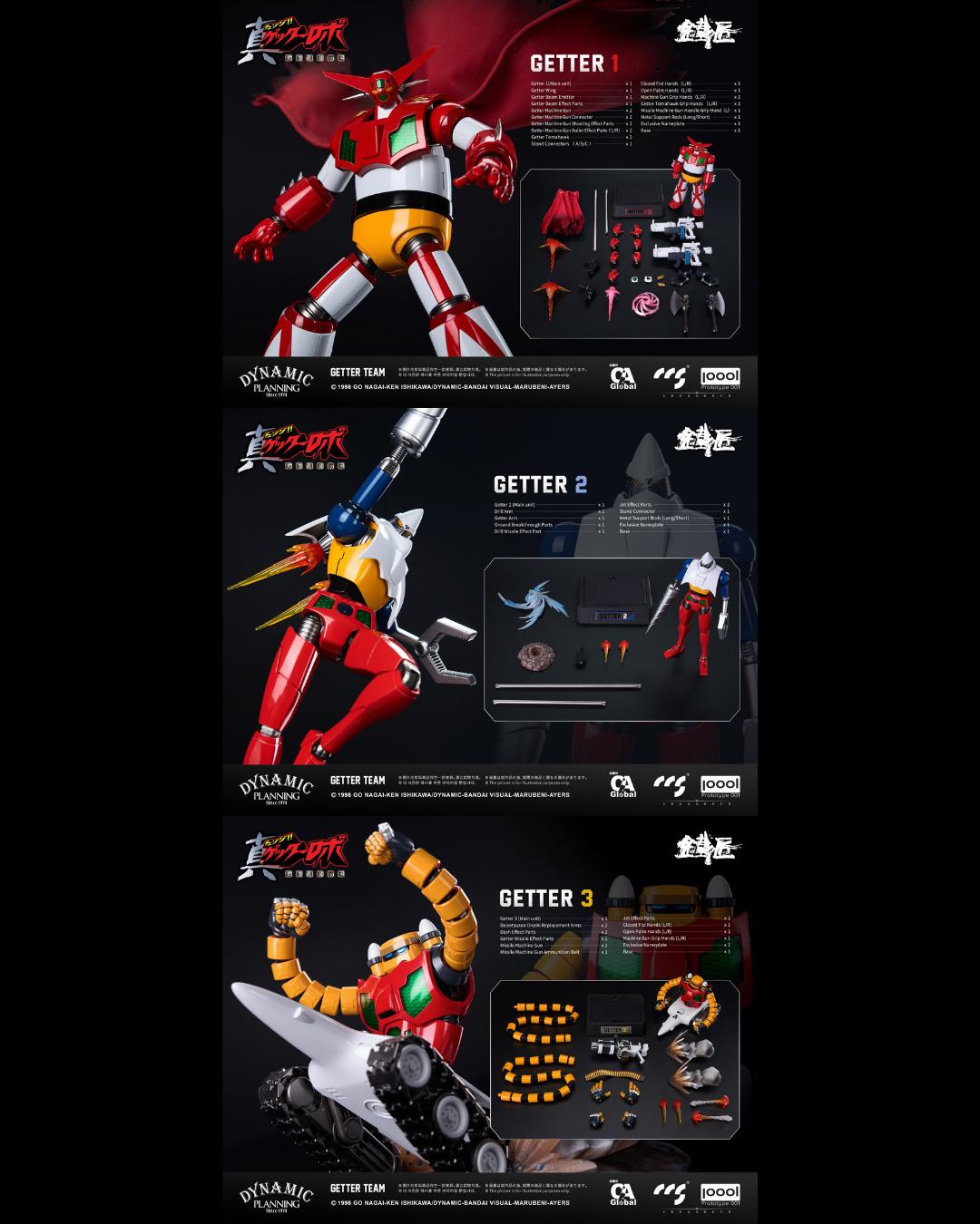 CCS TOYS Getter Robo Armageddon : Blacksmith Series - Getter Team Figure Set