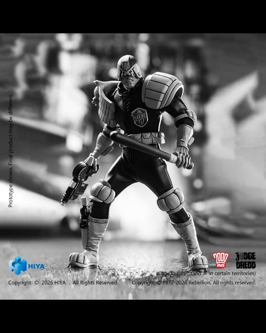 HIYA Toys ESJ0163 1/12 Judge Dredd (Black & White Ver.)
