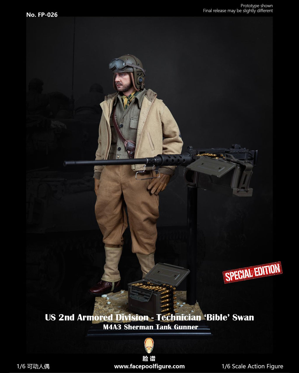FacepoolFigure FP026B 1/6 US 2nd Armored Division Technician "Bible" Swan (Special Edition)