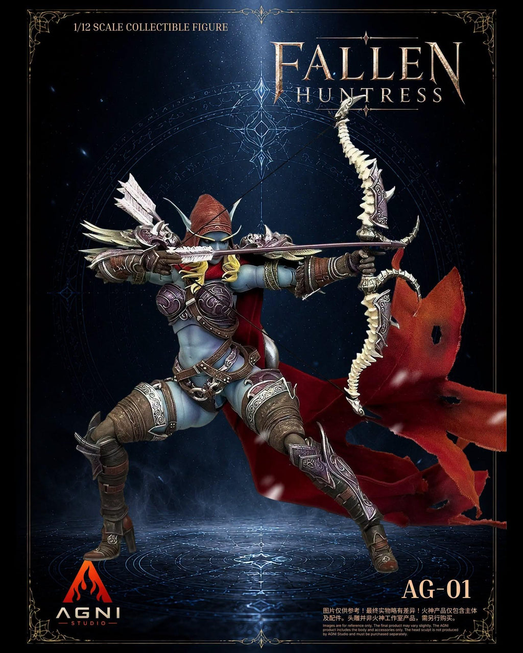 Agni x FR Studio AG-01 & FR-01 1/12 Fallen Huntress Body & Head Set (Blue Skin)