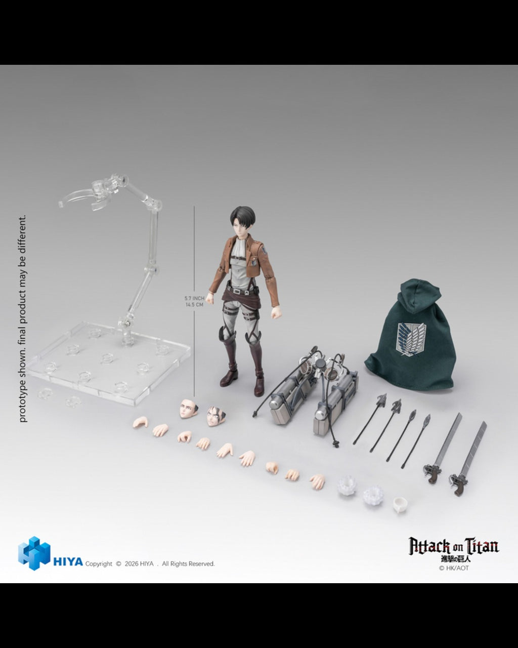 HIYA Toys EBA0449 1/12 Attack on Titan Seasons 1-3 : Levi Ackerman