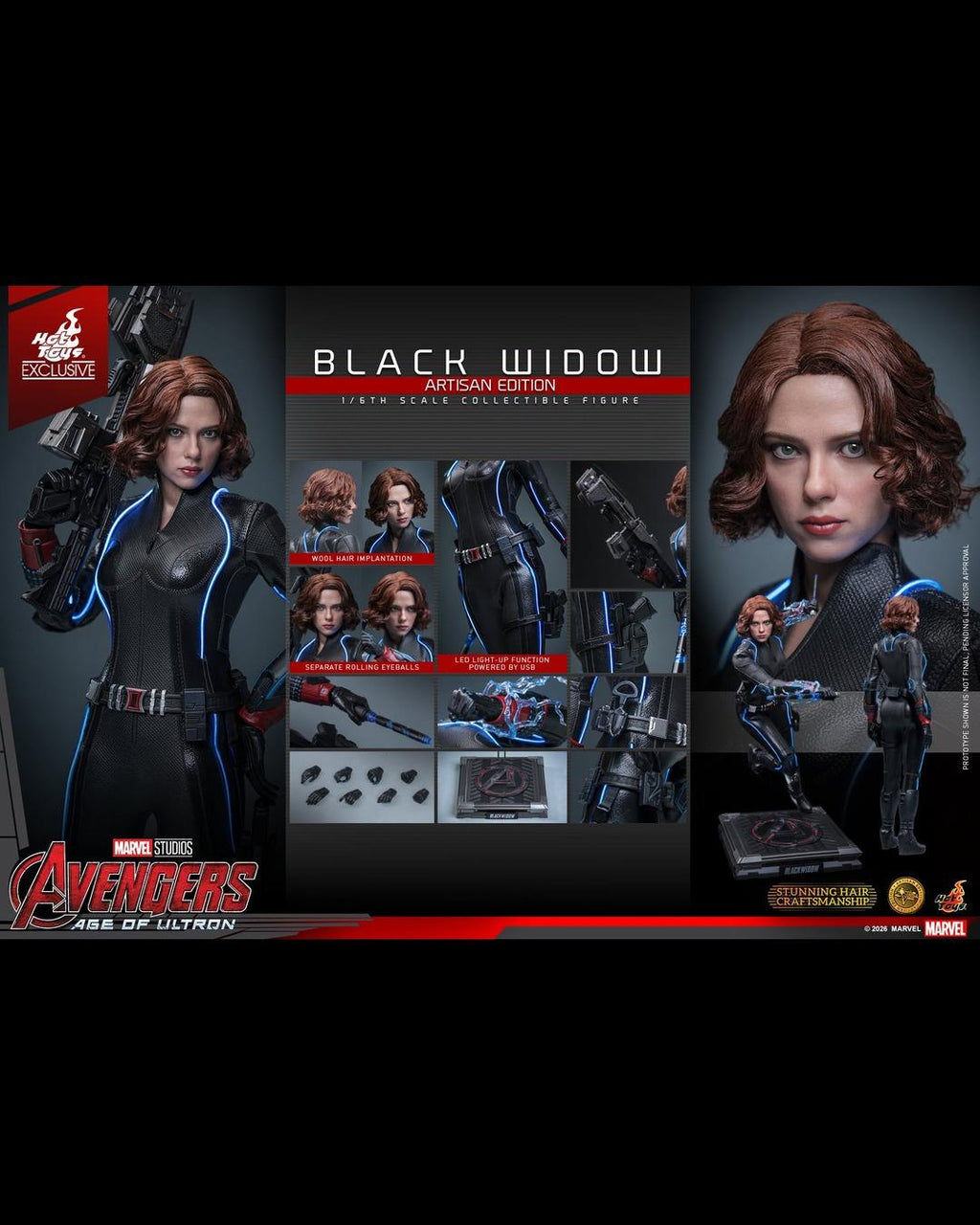 Hot Toys Exclusive MMS925AE 1/6 Avengers Age of Ultron : Black Widow (Artisan Edition)